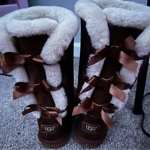 Camel colored UGG boots.